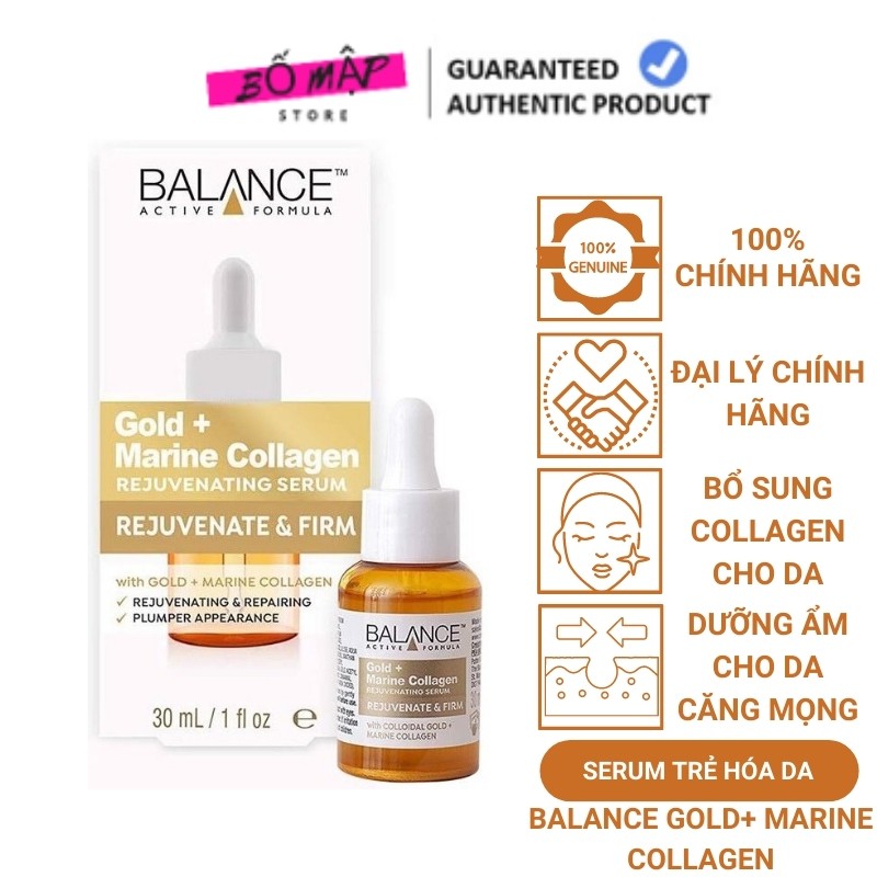 Serum Trẻ Hóa, Tái Tạo Da Balance Active Formula Gold Marine Collagen Rejuvenating 30ml