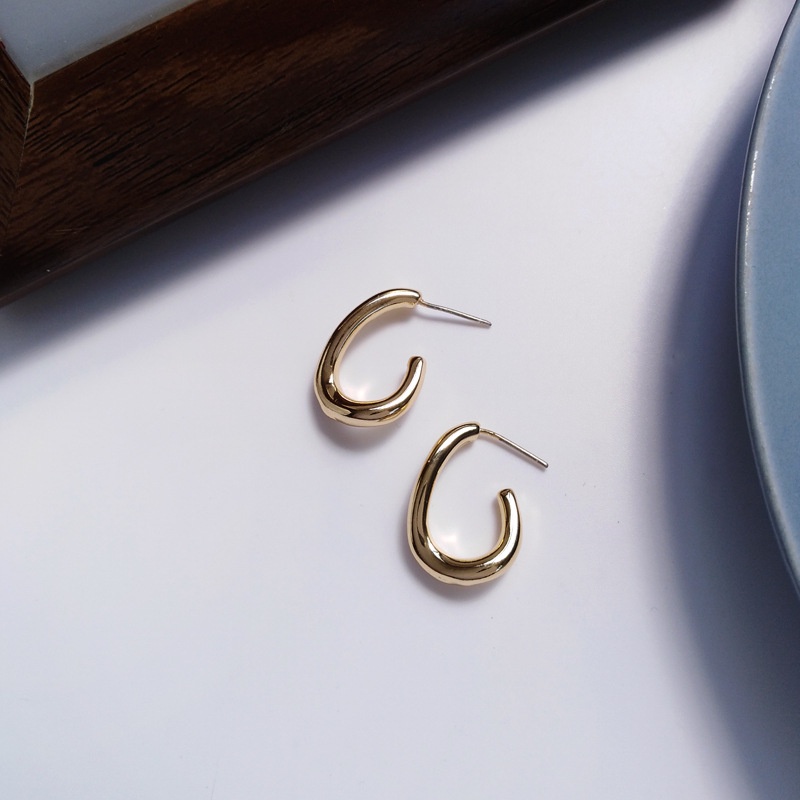 Bông Tai Chữ c Bằng Bạc Phong Cách Hàn Quốc Đơn Giản