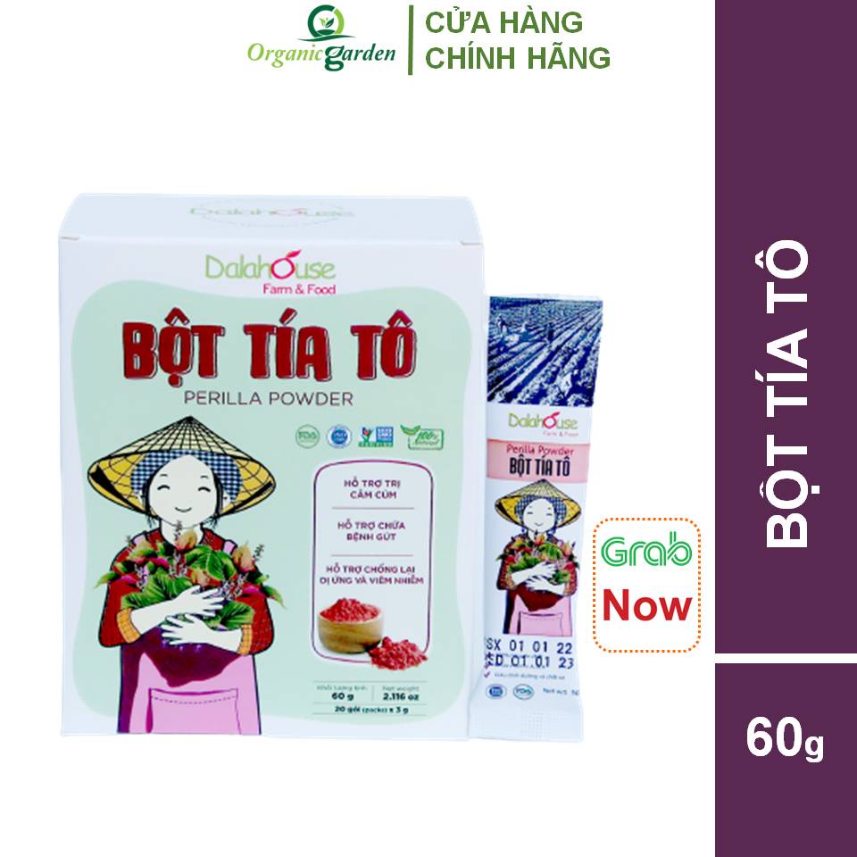 Bột tía tô sấy lạnh Dalahouse 60g - Nguyên chất hữu cơ - Công nghệ sấy lạnh đạt chuẩn Châu Âu