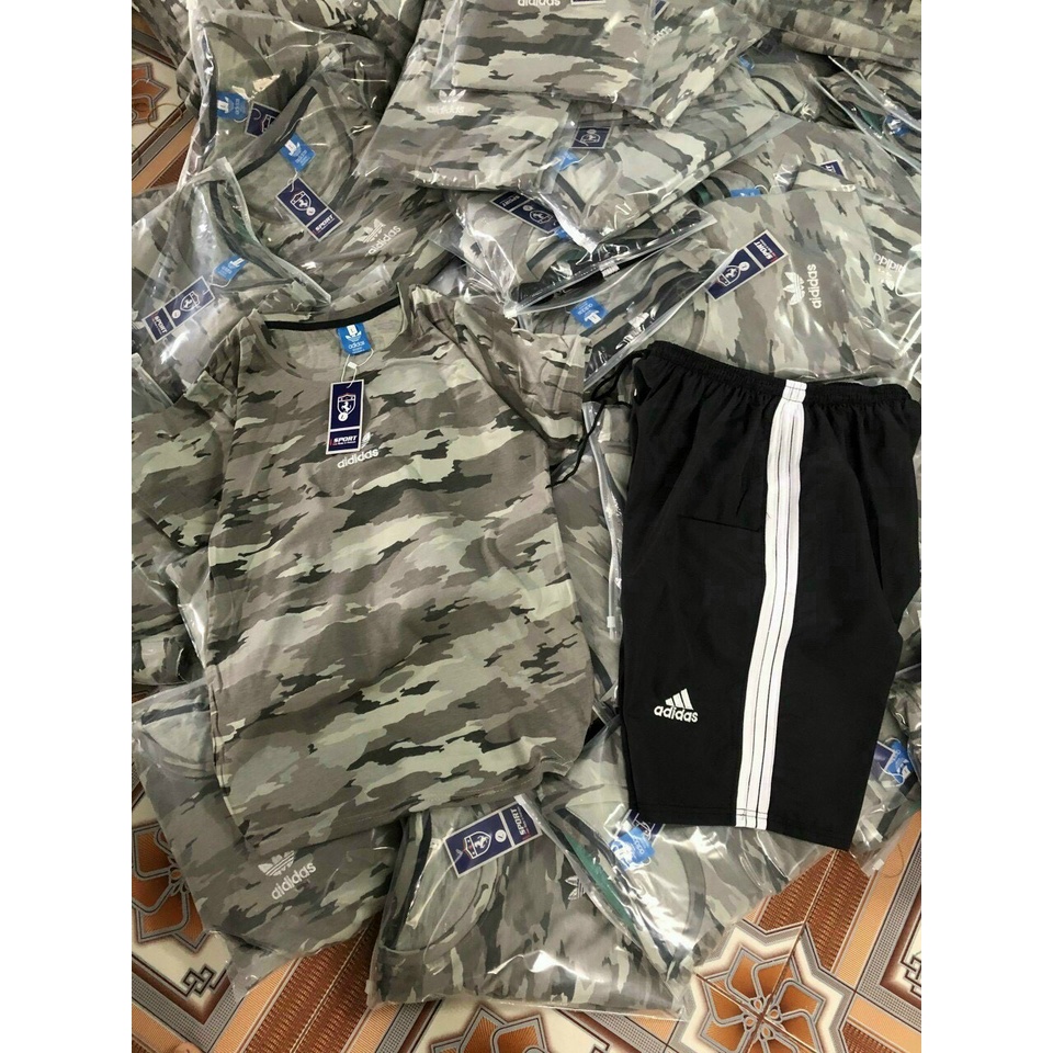 Bộ Thể Thao Nam Rằn Ri HoangLong Chất Cotton thoáng mát, Thấm Hút Mồ Hôi Hàng Shop