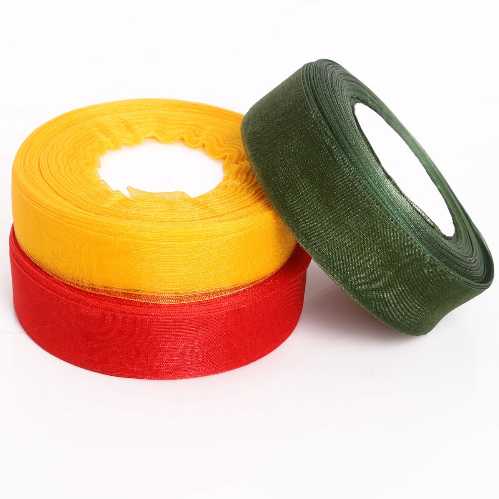 Ruy băng voan 2cm không viền nhiều màu làm nơ gói quà phụ kiện handmade (bản 2cm dài 5 mét)