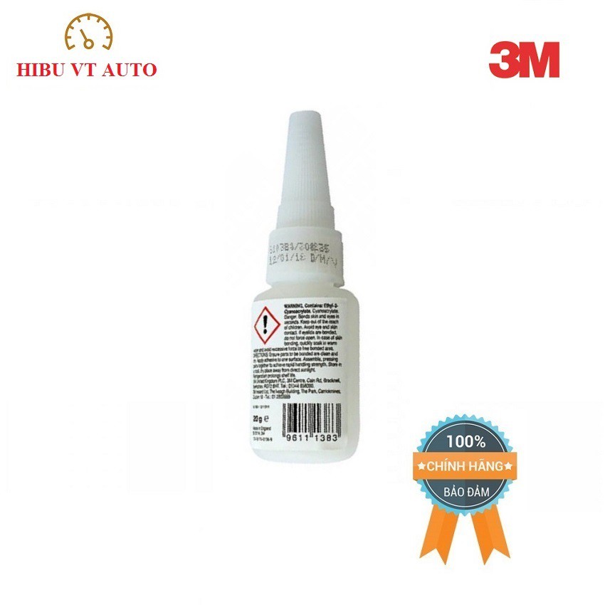 Keo Siêu Dính 3M PR100 Scotch-Weld Plastic &amp; Rubber Instant Adhesive 20g là keo loãng dễ sử dụng dùng dán nhựa, cao su..