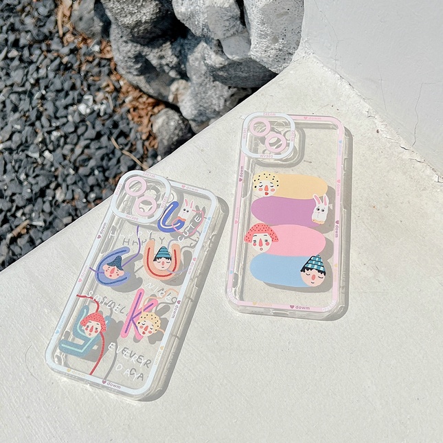 Oppo A54 A15 A15S A53 A33 A52 A72 A92 A31 A16 A74 A94 A1K A9 A5 2020 A7 A5S A12 A11K A3S A37 Reno 7 6 5 F Z 4G 5G F11 F9 Neo 9 Realme 9i U1 2 Pro Cartoon Fine Hole Clear Soft Phone Case Line portrait Label Full Fine Hole Back Cover JSC 12
