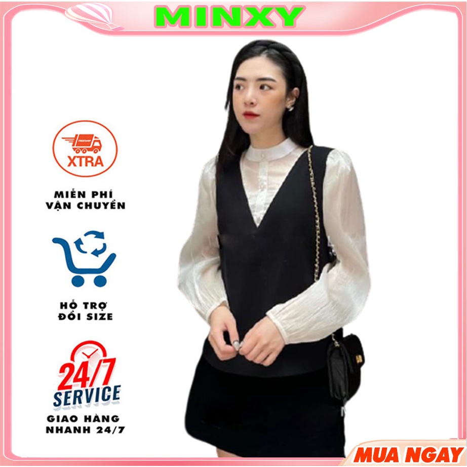 áo sơ mi vải tơ cao cấp mix mango co giãn nhẹ-Minxy shop