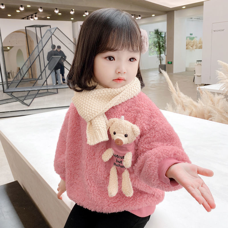 Áo Sweater Tay Dài Hình Gấu Con Đáng Yêu Cho Bé Gái