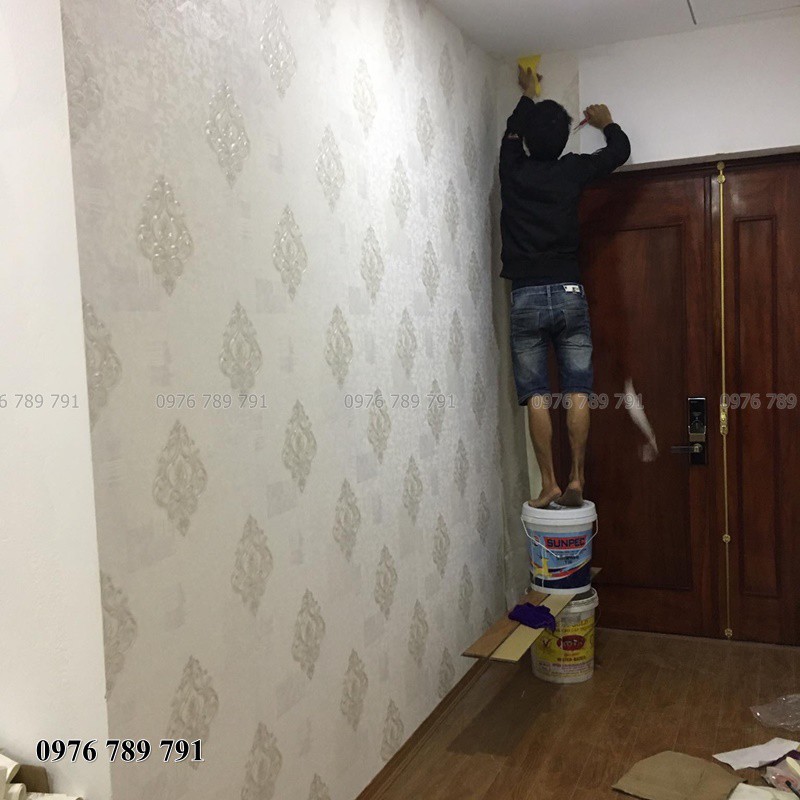 10m Giấy Dán Tường Hoa Văn Châu Âu Cho Phòng Ngủ, Phòng Khách, Lụa Không Keo, Khổ 53cm, Nhiều Màu Lựa Chọn