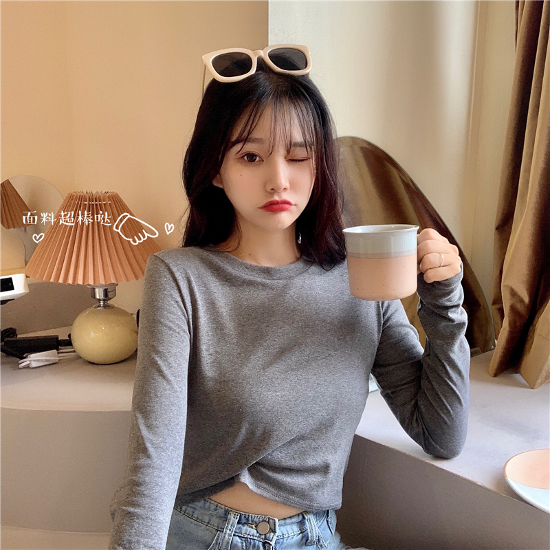 Áo thun SUXI lửng tay dài dáng rộng kẻ sọc ngang trẻ trung hợp thời trang