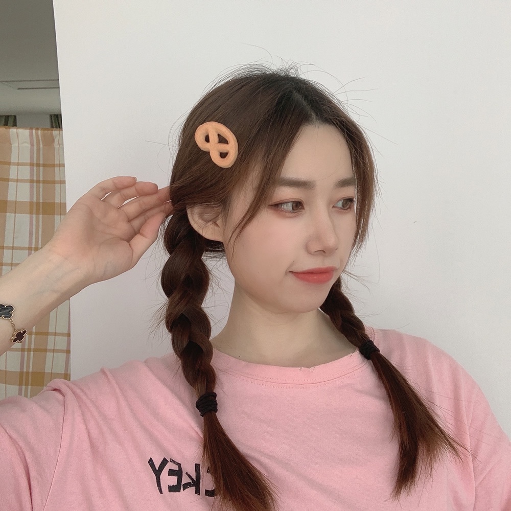 Kẹp tóc hình bánh quy hoạt hình sáng tạo vui nhộn cho nữ