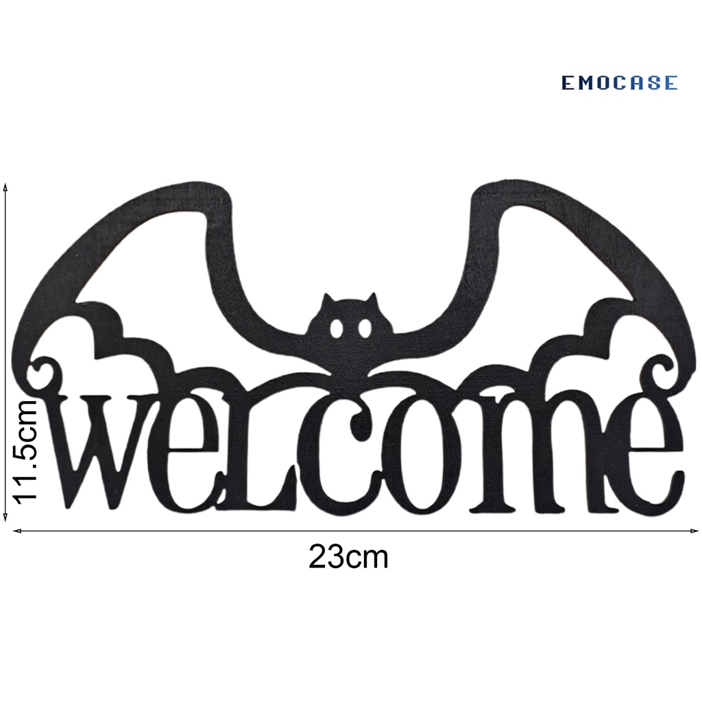 Biển Hiệu Treo Tường Trang Trí In Chữ Welcome / Dơi / Đầu Lâu Nhiều Kiểu Độc Đáo Cho Tiệc Halloween