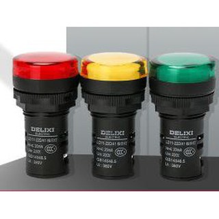 Đèn báo 3 pha DELIXI AD16 điện 220v Xanh - Đỏ - Vàng - hàng chất lượng