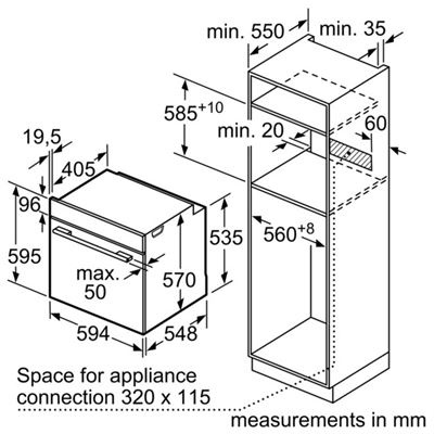 Lò nướng Bosch HBS534BB0B Series 4 Dung tích 71 Lít, Lò Mầu Đen SangTrọng Hiện Đại Phù Hợp Cho Mọi Gian Bếp.
