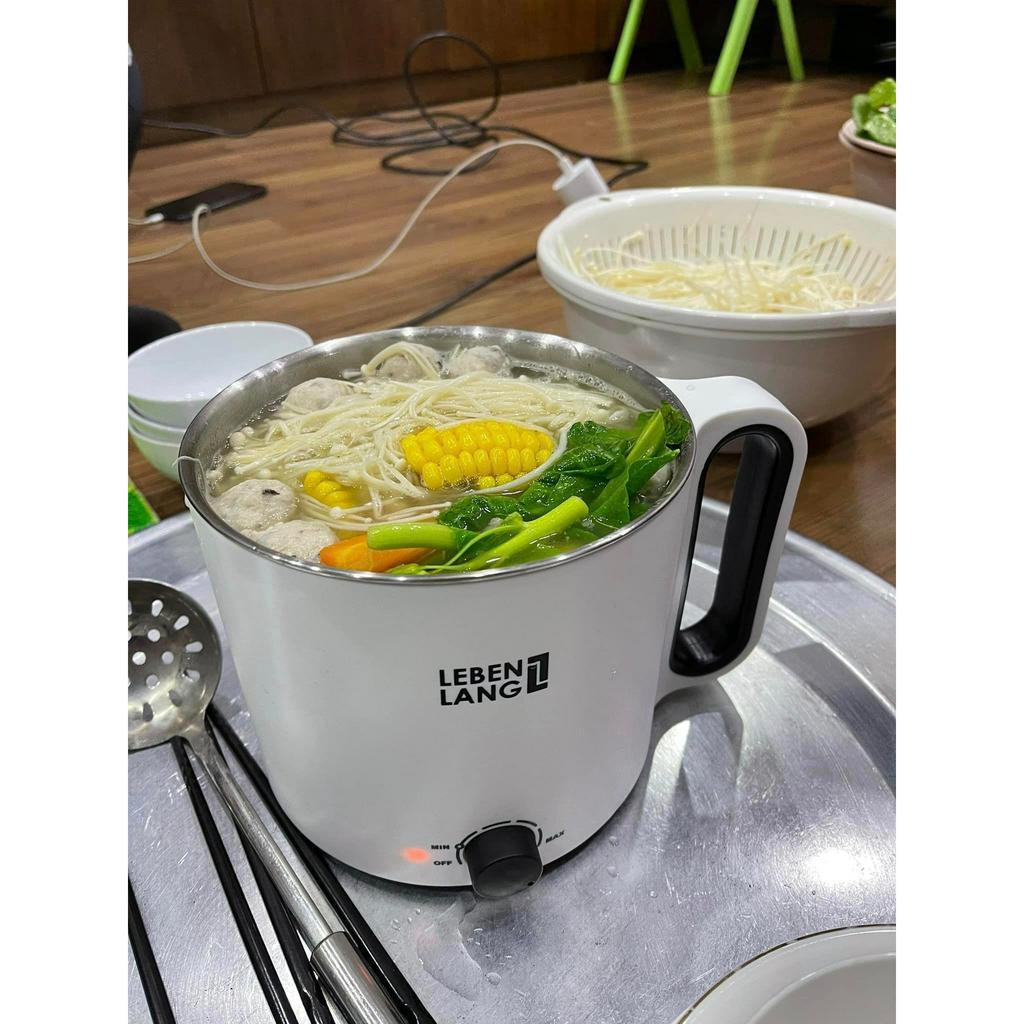 Nồi lẩu điện mini đa năng chống dính Lebenlang LBEC0808 1500ml, bảo hành 2 năm - hàng chính hãng