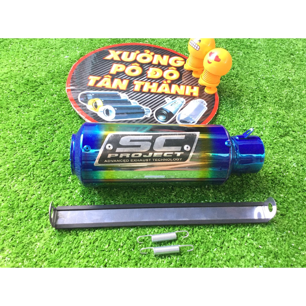 Pô sc tròn lưới titan cổ bầu hơi inox exciter, winer, sonic, raider, satria, gsx, tfx, fz, cbr, r15,...