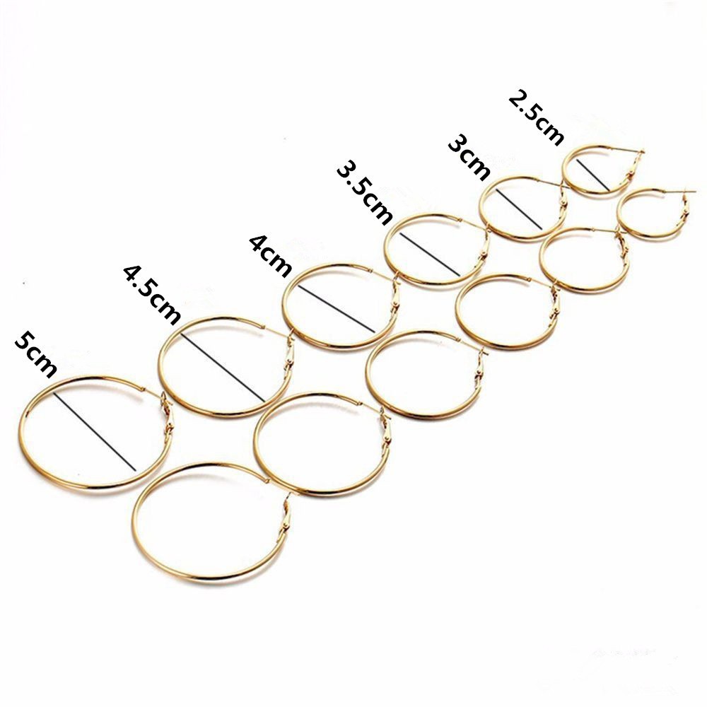 Set 6 Cặp Bông Tai Tròn Phong Cách Hàn Quốc Cổ Điển Cho Nữ Với 3 Màu Tùy Chọn