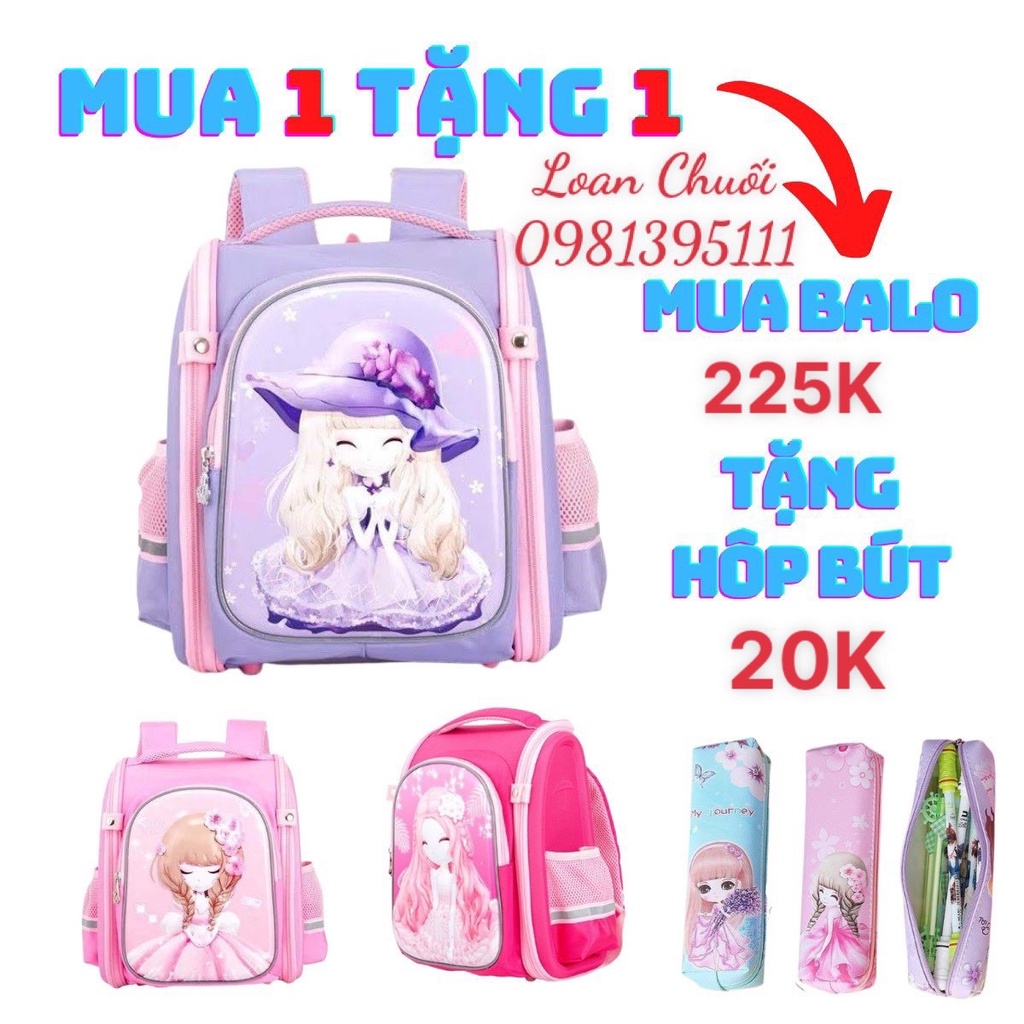 BALO CHỐNG GÙ CAO CẤP HÌNH CÔNG CHÚA CHO BÉ GÁI TẶNG KÈM VÍ ĐỰNG BÚT XINH XẮN- TOYS89- TOYS89