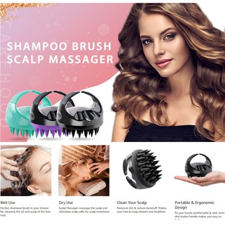 Lược Gội Đầu Heeta, dụng cụ Massage Hidden Brush Ahead - cọ gội silicone mát xa da đầu hiệu quả