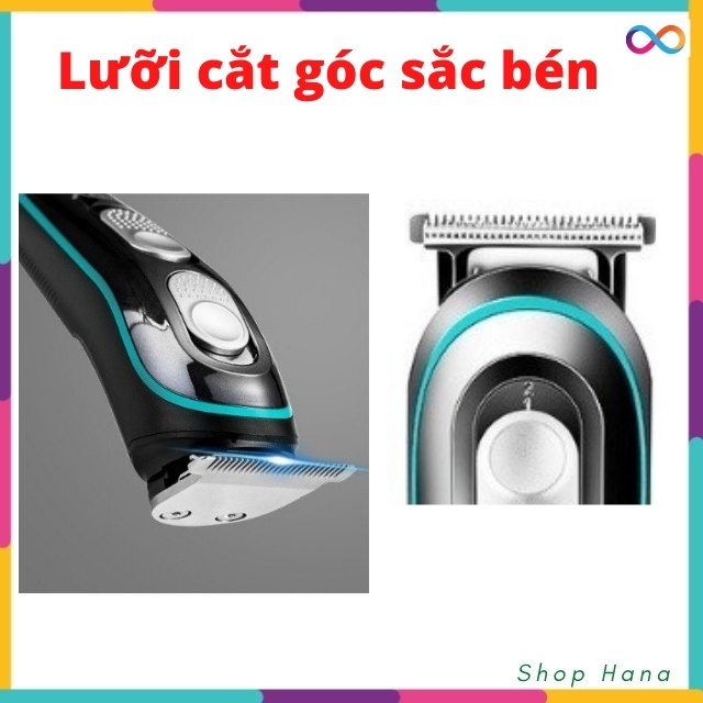 Tông Đơ Cắt Tóc Người lớn kèm 4 Lược Căn Chỉnh 3/6/9/12mm Kiêm Cắt Tỉa Râu, Lưỡi Cắt Điều Chỉnh 3 Kích Cỡ 1,2,3mm HNH019
