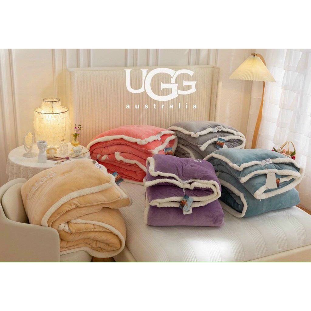 [NỘI ĐỊA NHẠT] Chăn Cừu UGG Nhập Khẩu - Chăn Cừu 3 Lớp Dày 4,3 KG Siêu Ấm Đại Hàn Cực Đẹp