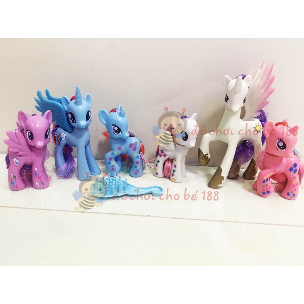 Thiên Thần Ngựa My Little Pony Xinh Đẹp Quyến rũ 14cm Tặng Lược Chải