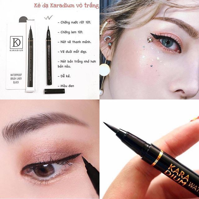 Bút kẻ mắt Karadium Waterproof Brush Liner Black