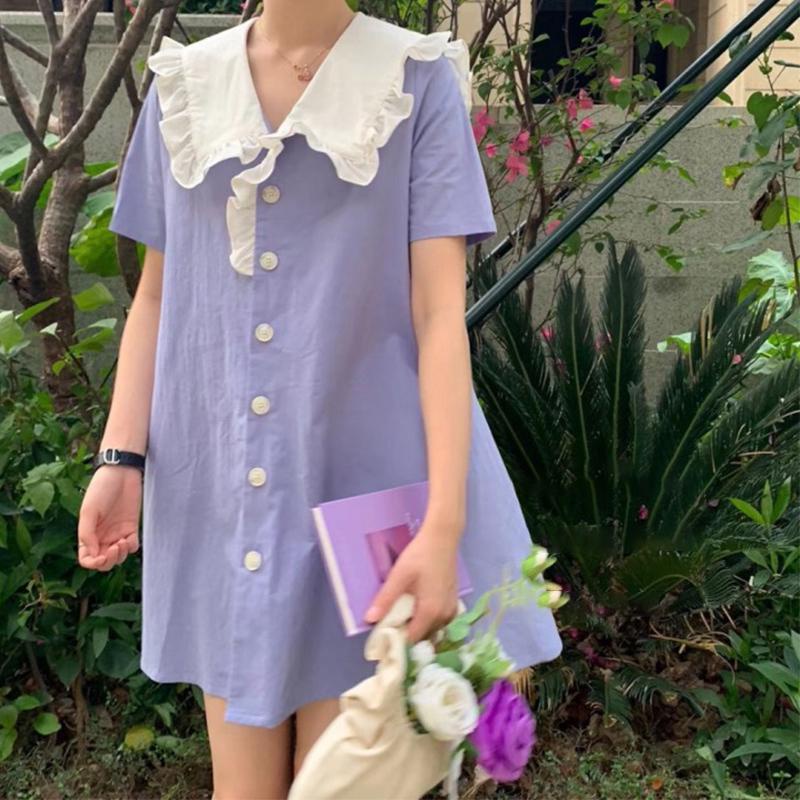 Đầm Tím Phong Cách Hàn Quốc Cho Nữ Sinh