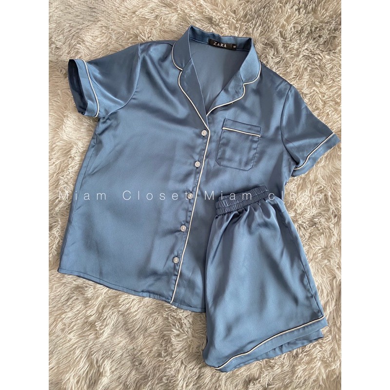 (Video tự quay+Ảnh thật) Bộ ngủ nữ lụa Hàn cao cấp tay cộc quần đùi may viền trắng 7 màu,thời trang mùa hè mát mẻ | BigBuy360 - bigbuy360.vn