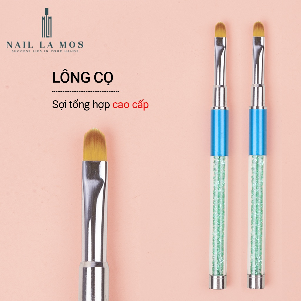 Cọ đắp gel cán đá cao cấp - Cọ đắp nail bản tròn chuyên dụng, bền đẹp