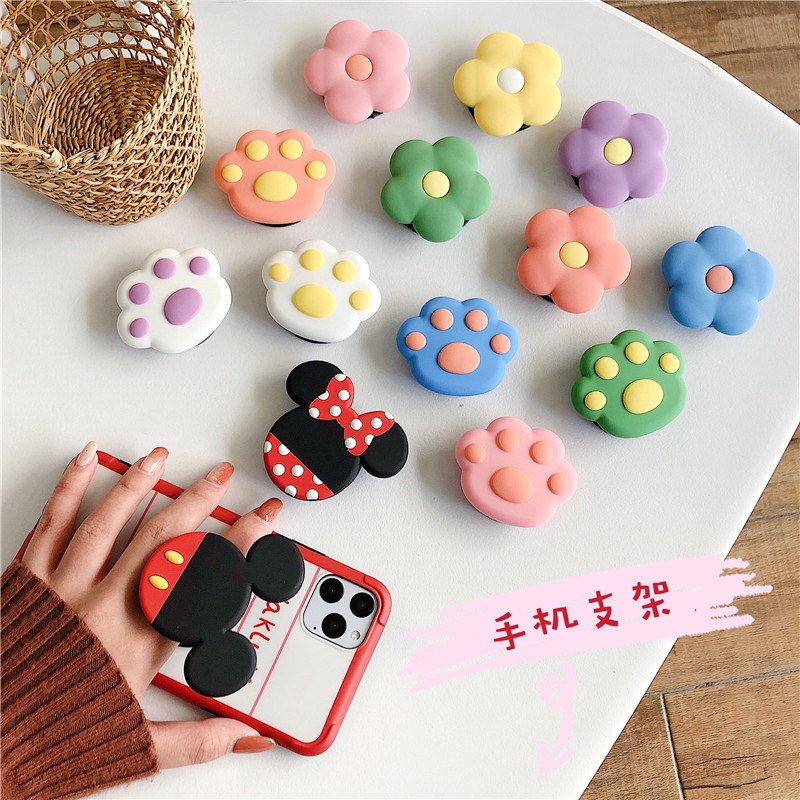 Giá Đỡ Điện Thoại Dạng Trượt Tự Dính Hình Móng Vuốt Hoa mickey minnie Cho apple iphone samsung huawei xiaomi sony