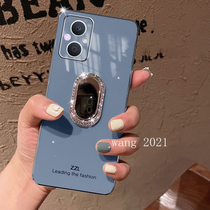 Ốp Điện Thoại Mềm Mặt Gương Đính Đá Sang Trọng Cho OPPO Reno 7 Z 5G 4G Reno7 Pro