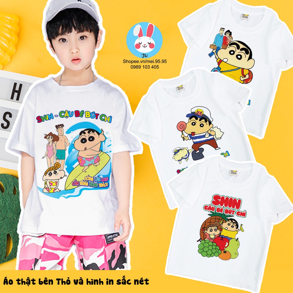 Áo thun ku shin cậu bé bút chì dành cho bé,áo in hình ku shin sắc nét cute có nhiều kích cỡ