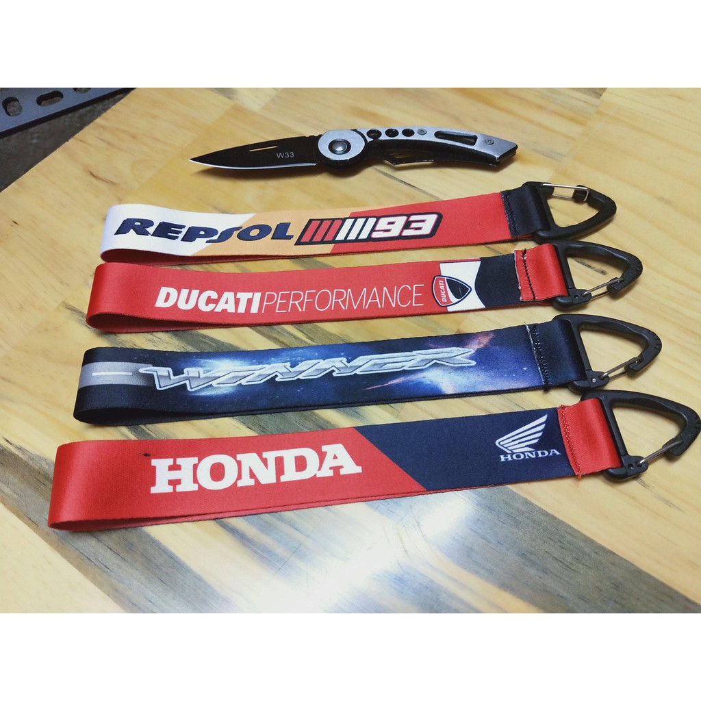 DÂY MÓC CHÌA KHÓA XE MÁY ĐẦU NHỰA DÂY VẢI SATIN NGẮN