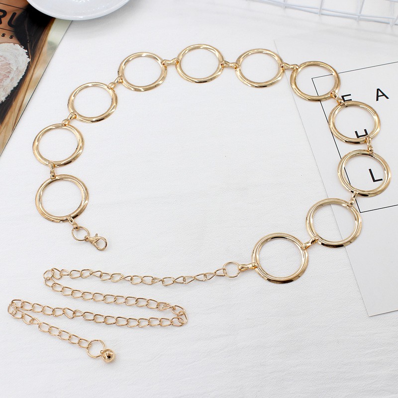 Thắt lưng chuỗi kim loại mạ vàng sành điệu cho phái nữ