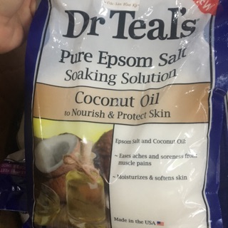 Hàng nội địa Mỹ Muối tắm Epsom Dr Teals dầu dừa giúp nuôi dưỡng và bảo vệ da