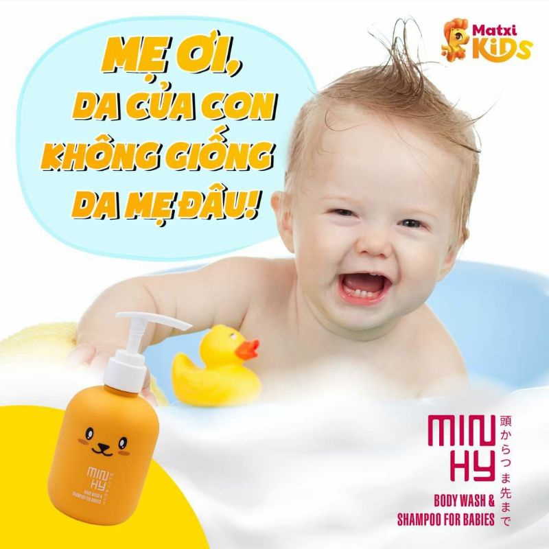 Sữa tắm gội toàn thân MinHy , Min hy cho bé viêm da cơ địa, rôm sảy Minhy 250ml