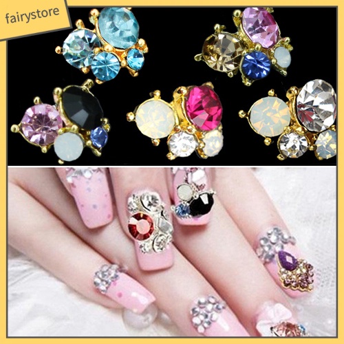10 viên đá pha lê đinh tán 3D dùng cho trang trí móng DIY