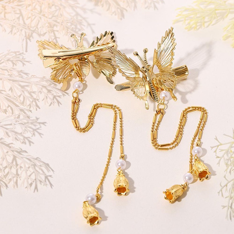 Kẹp Tóc Tua Rua Dài Hình Bướm Phong Cách Cổ Điển Thanh Lịch Dành Cho Nữ