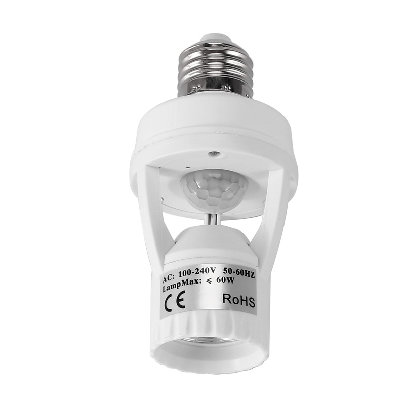 Đuôi Đèn AC 110-220V Cảm Biến Chuyển Động Xoay 360 Độ E27 Giá Đỡ