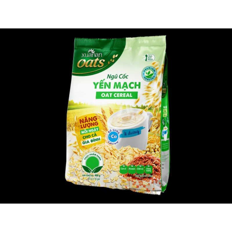 ( Tặng 1 bịch yến mạch 180g) Bột Ngũ Cốc Dinh Dưỡng 5 Loại Đậu Canxi Xuân An 400gr