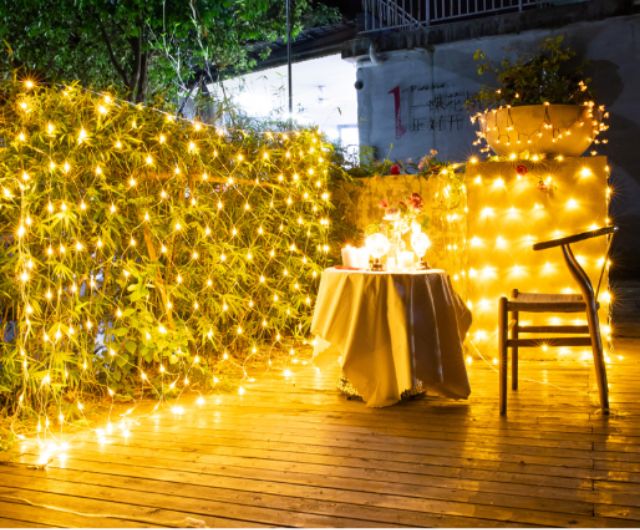 Đèn led Rèm lưới mắt cá 2x2m 3x3m cao cấp, led lưới, rèm lưới mắt cáo