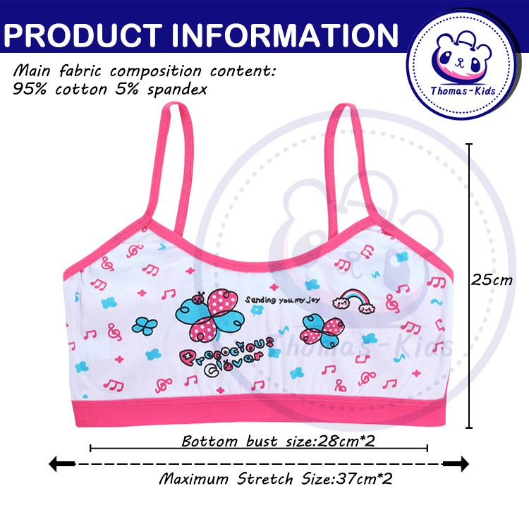 Áo lót Cotton mềm mại thoáng khí dễ thương cho bé gái 7-12 tuổi