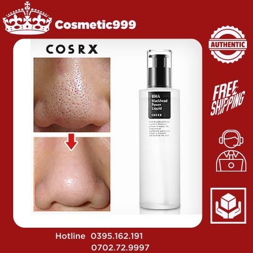 Tẩy Tế Bào Chết mặt Cosrx, tẩy da chết hóa học BHA Blackhead Power Liquid 100ml Cosmetic999