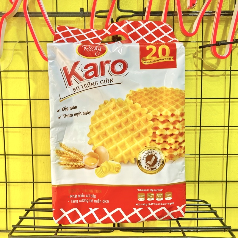 Bánh Karo Bơ Trứng Giòn 150g (15g x 10 gói)