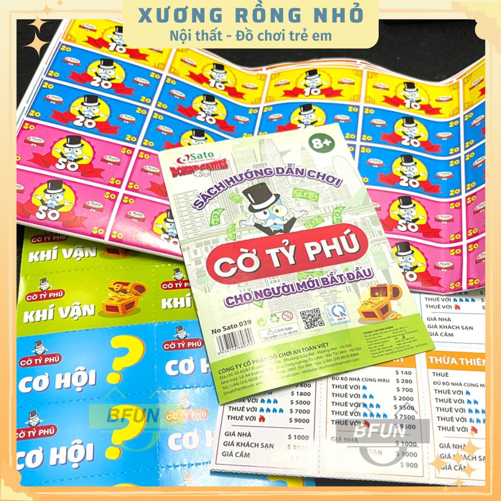Đồ Chơi Board Game, Cờ Tỷ Phú Sato Dạy Con Làm Giàu, Phiên Bản Bàn 31x31 Cm Cho Bé