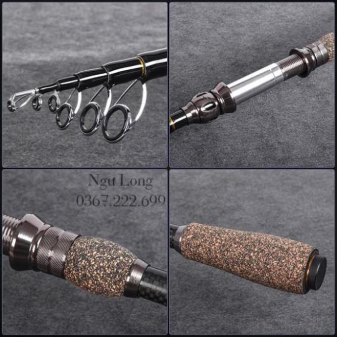 Cần câu lure carbon dáng đứng LEO fishing chống xoắn pat máy kim loại