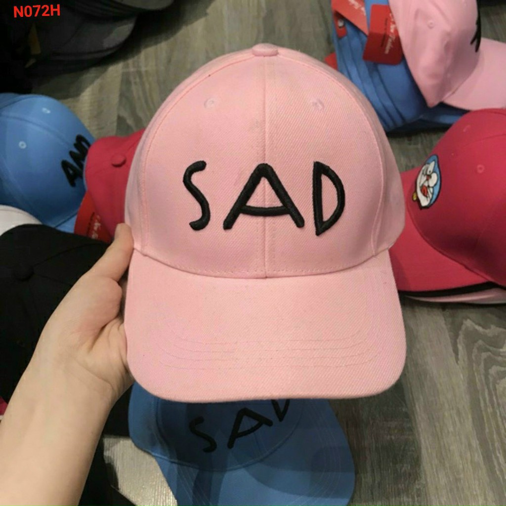 &lt;Hot&gt; Nón lưỡi trai unisex nam nữ (SAD) nhiều màu, form chuẩn, hàng đẹp