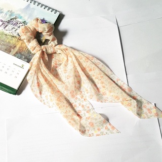 Cột tóc vải scrunchies băng đô nơ dài