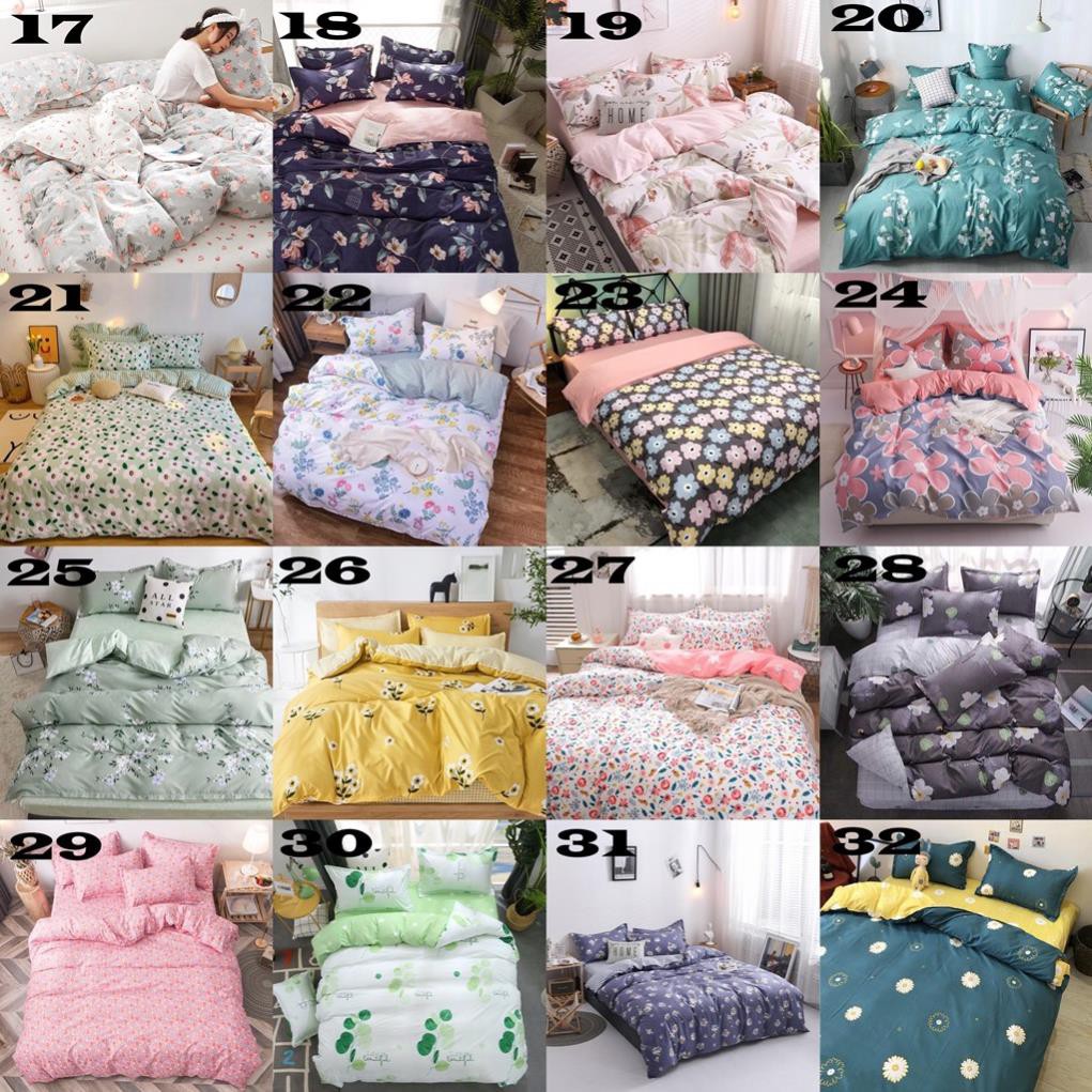 (190 mẫu) Bộ Chăn Ga Gối Cotton Poly 4 món