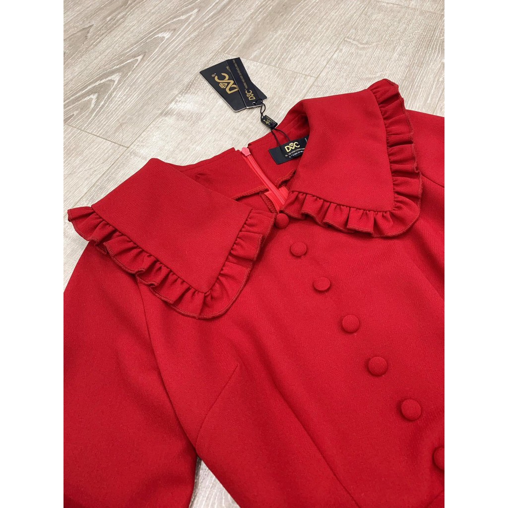 Đầm Xòe 💕 Đẹp DVC 💝 Váy xòe đỏ tiểu thư tay dài V1658 | BigBuy360 - bigbuy360.vn
