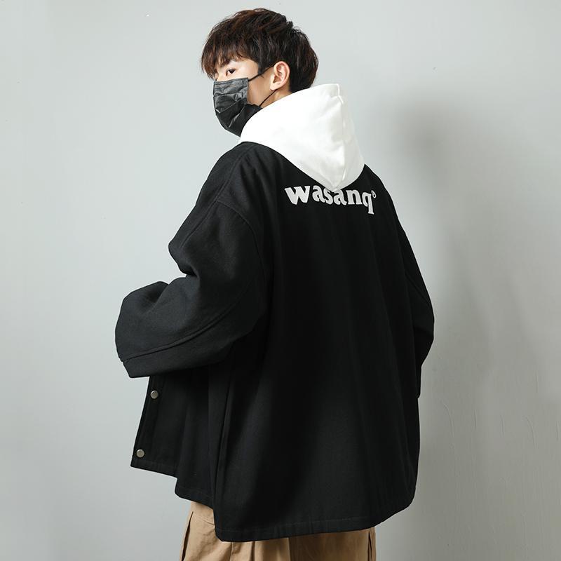 Jacket male ins tide brand Hong Kong wind loose leisure Korean version Joker handsome casual jacket in autumn and winter.