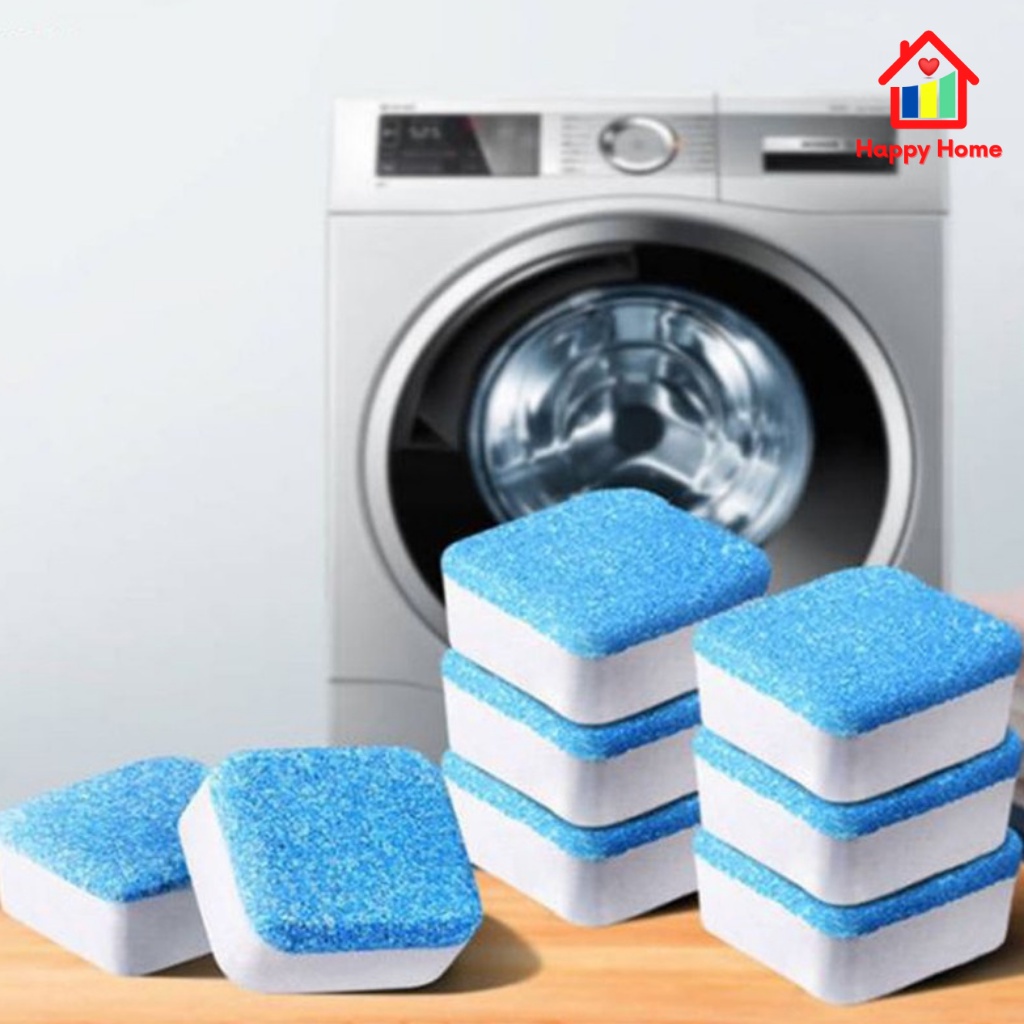 Viên tẩy vệ sinh lồng máy giặt, viên thả vệ sinh sạch vết ố bẩn, tẩy cặn máy giặt, diệt khuẩn Happy Home